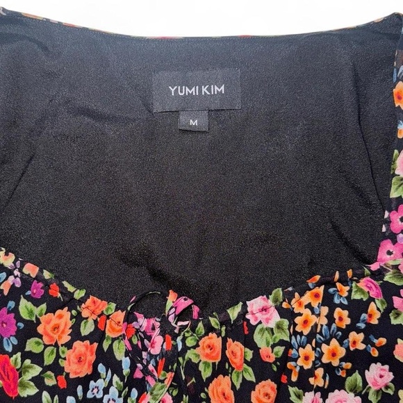 Yumi Kim Olivia Top Women's Long Sleeve Multicolor Floral Tie Neck Size M - Picture 8 of 8